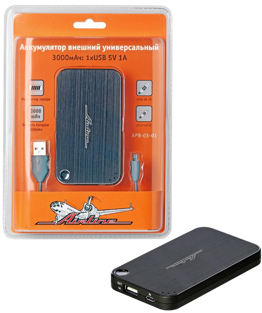 APB-03-01 Аккумулятор внешний универсальный 3000мАч: 1хUSB 5V 1A  (APB-03-01) в Чебоксарах - купить по низкой цене с доставкой по России